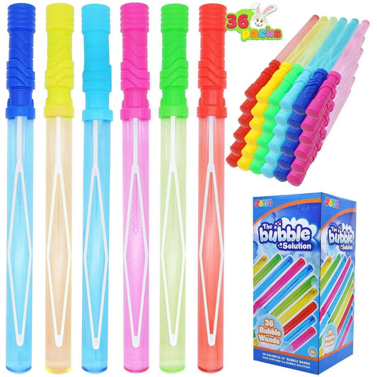 Syncfun 36 Pack 14" Big Bubble Wand Assortment for Kids, Bubble Blower for Bubble Blaster Party Favors, Summer Toy, Birthday, Outdoor & Indoor Activity, Easter