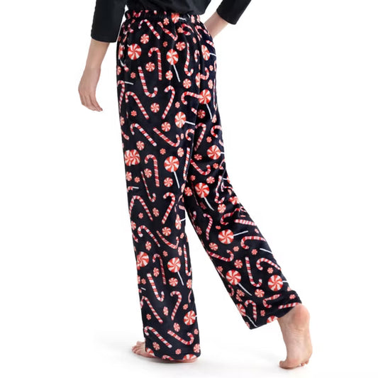 Women micro fleece Pajama Pant fair isle off white-L
