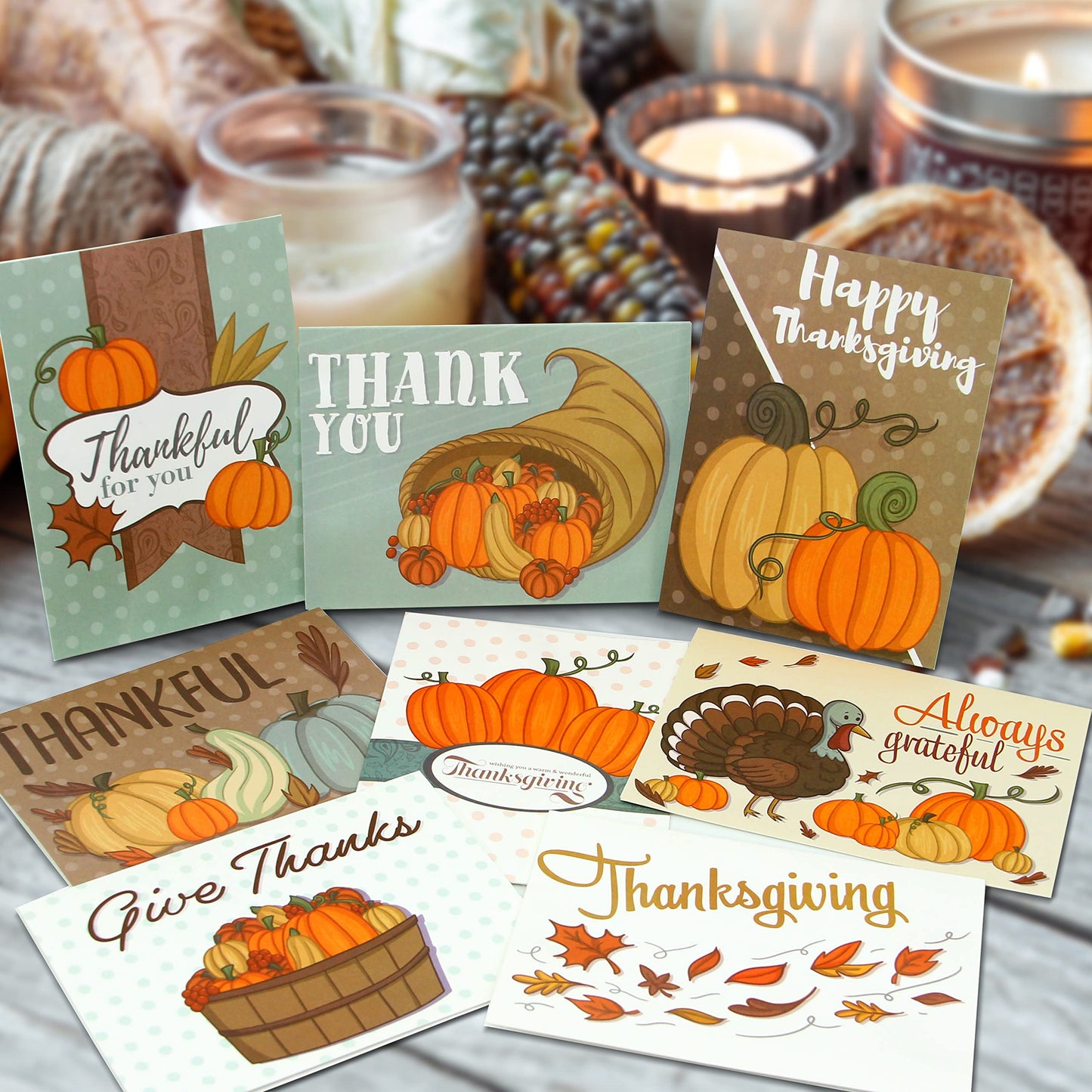JOYIN 36Pcs Thanksgiving Greeting Gift Cards for Christmas Dinner Holiday Parties Celebrations Harvest