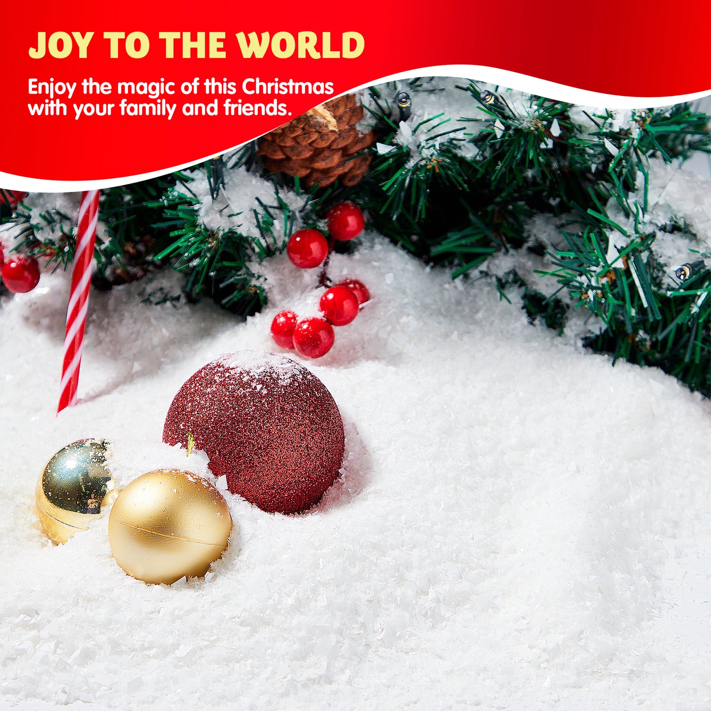 SYNCFUN 10 Oz Artificial Snow, 280g Plastic Fake Snow for Winter Decoration Christmas Tree Decoration Holiday Decor and Winter Displays and Handcraft (White)
