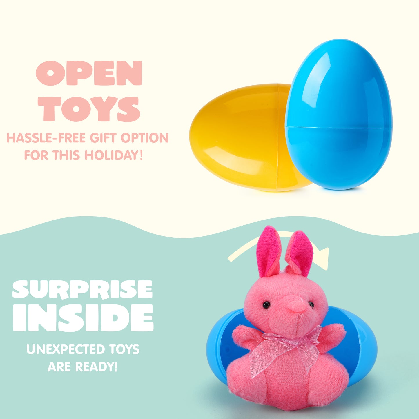 Joyfy 36 Pack Prefilled Easter Eggs with Toys,Easter Eggs with Mini Stuffed Animals Plush Toys for Kids Toddler,Easter Basket Filler Egg Hunt Filler Stuffer