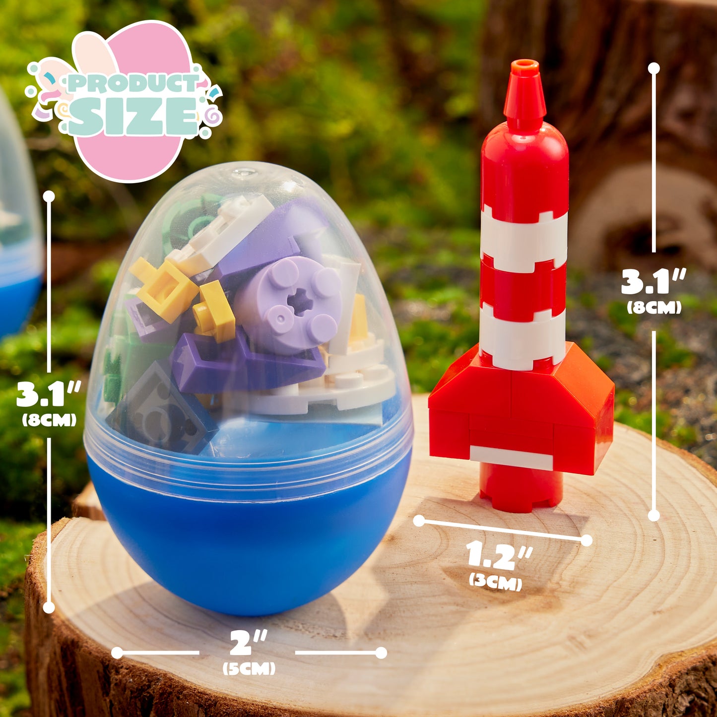 Joyfy 12 Pack Prefilled Easter Eggs with Building Blocks Toys,Easter Egg Fillers Easter Stuffers for Kids,Party Favors Birthday Party Supplies,Classroom Prize Toys