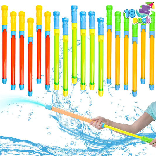 18 Packs 16.5'' Super Water Soaker Blaster Squirt Guns, Bulk Summer Outdoor Swimming Pool, Backyard, Beach Water Game Fighting Play Toys