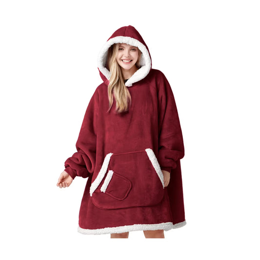 Wearable Blanket Hoodie for adult – Cozy Flannel Fleece Hooded Blanket Sweatshirt with Sleeves and Pocket, Long Oversized Wearable Throw for Adults