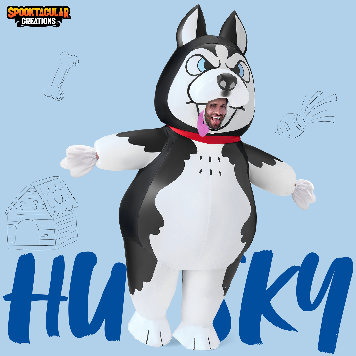 Syncfun Inflatable Costumes for Kids, Full Body Husky Blow Up Costumes for Halloween Party Dress Up Cosplay