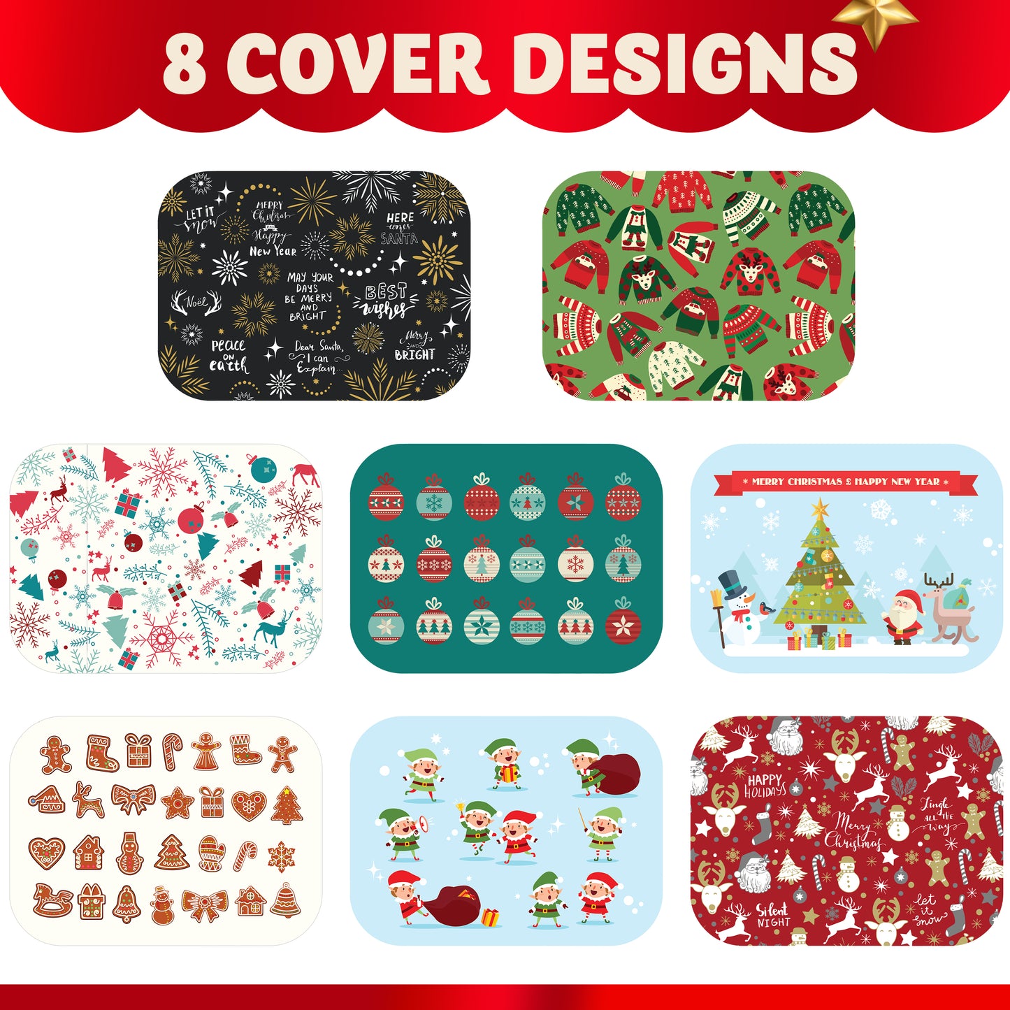 SYNCFUN 48 Pcs Christmas Cookie Tins with Lids for Gift Giving, Rectangular Treat Foil Containers, Disposable Food Storage Pan for Holiday Leftovers Goodie Container or Cookie Exchange