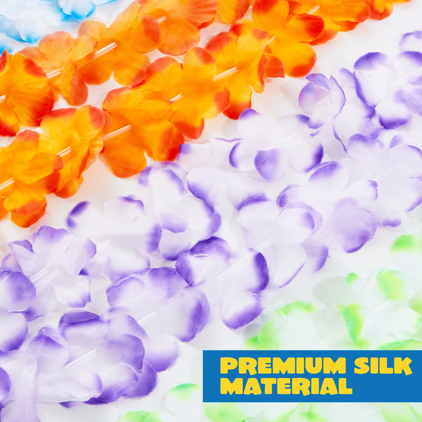 SYNCFUN 12 Pcs Hawaiian Leis Colorful Tropical Flower Leis Luau Party Supplies Beach Party Decorations Wedding Favors Necklaces for Summer Party