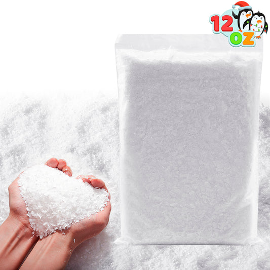 Joyfy 12 Oz Artificial Snow, 320g Plastic Fake Snow for Winter Decoration and Handcraft (White)