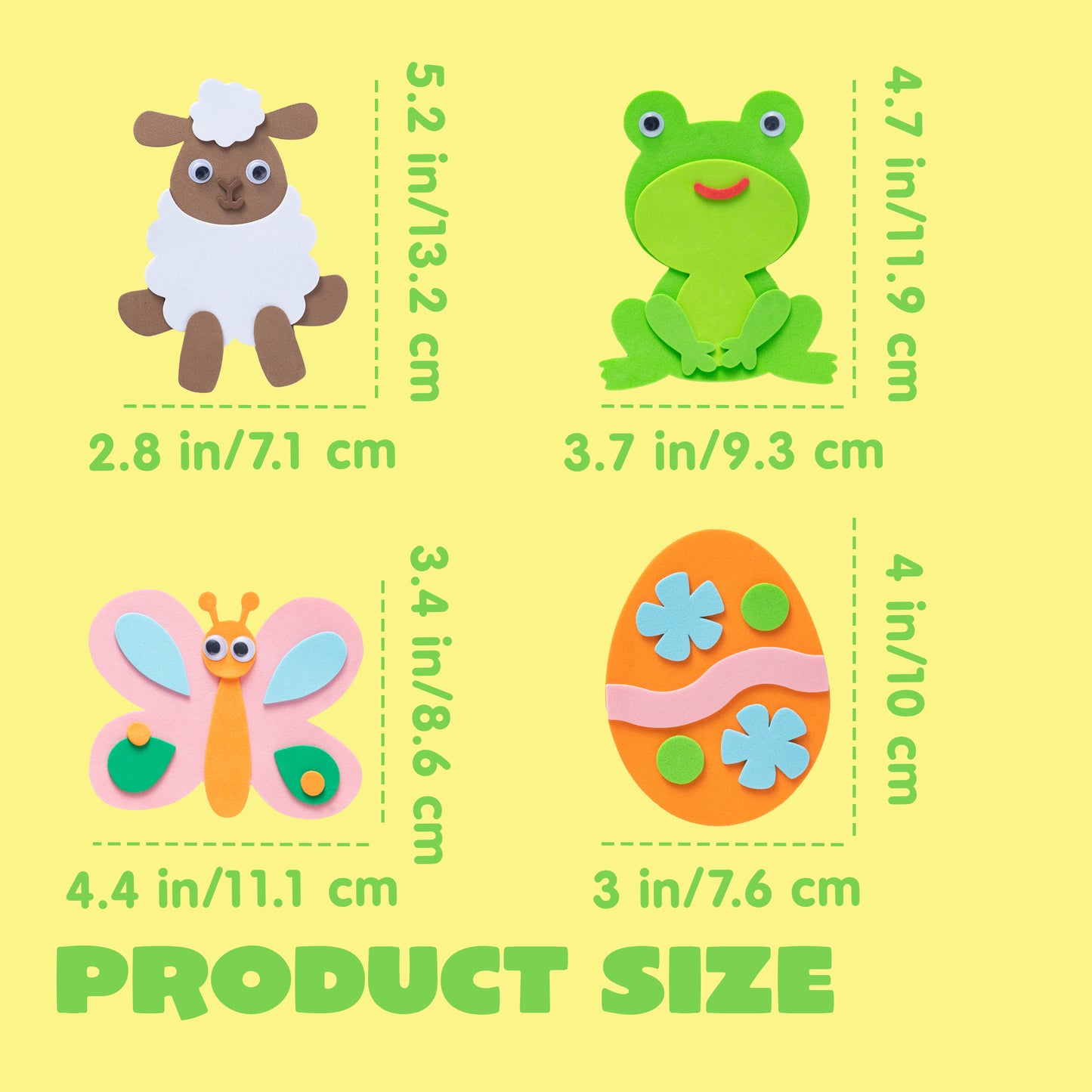 Joyfy 24Pcs Easter Egg Craft Kit for Kids,Egg Foam Magnets DIY Easter Arts and Crafts for Easter Art Activites Home School Easter Decoration