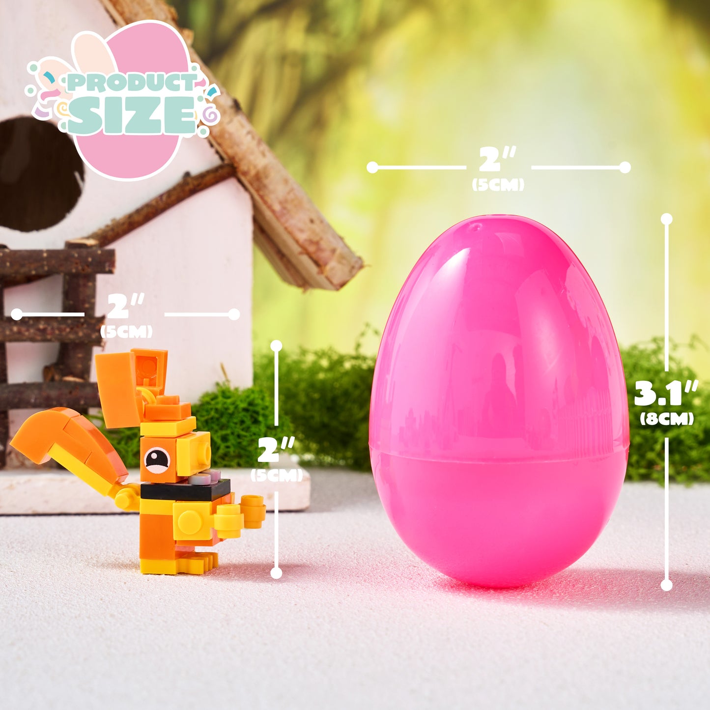 Joyfy 24 Pack Easter Eggs with Toys Inside,Easter Animal Building Blocks Toys Baskets for Kids,Prefilled Easter Eggs for Toddlers,Easter Hunt