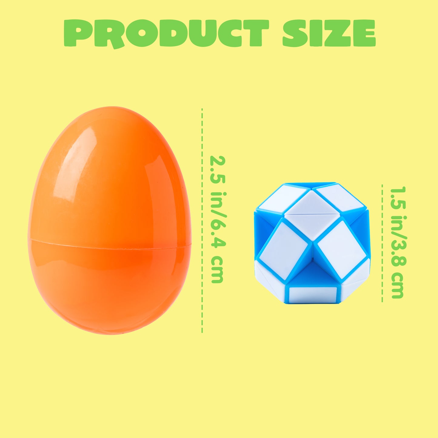 Joyfy 12 Pcs Pre Filled Easter Eggs with Mini Snake Cubes Twist Puzzle Toys Snake Speed Cube Fidget for Kids Easter Party Favor Egg Hunt Classroom Exchange and Prize Supplies
