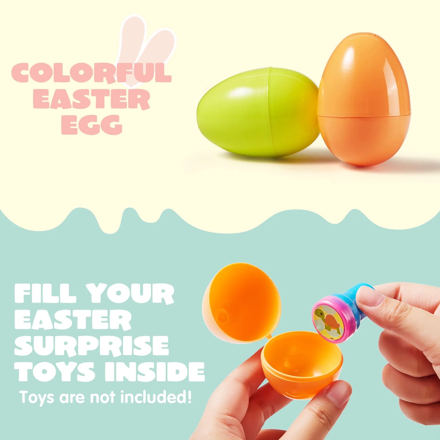JOYFY 100 Pieces 3.15 Inch Pastel Easter Eggs + 2 Gold Eggs, Empty Easter Eggs Fillable, Colorful Plastic Eggs in Bulk for Easter Hunting