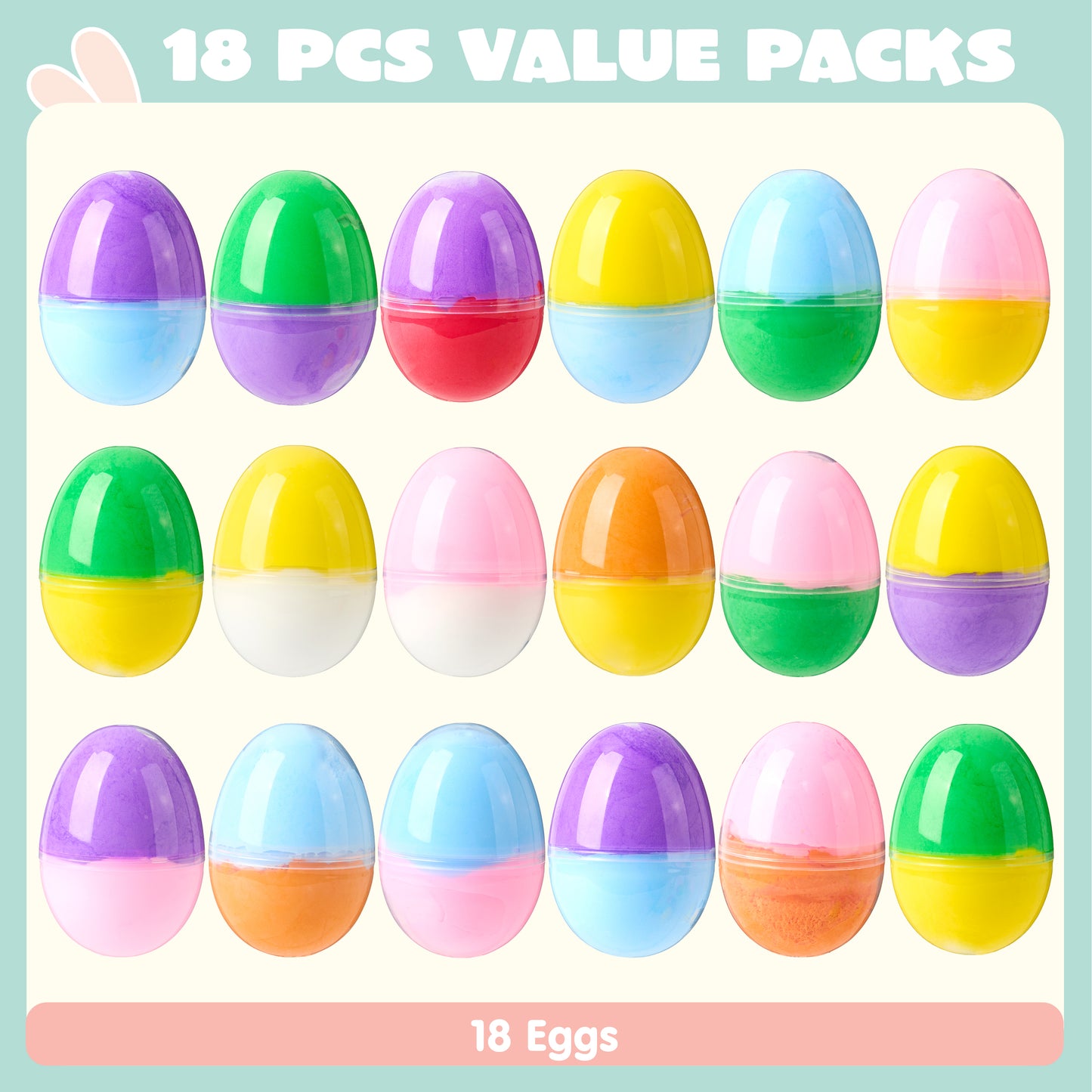 Joyfy 18 Pcs Easter Slime Eggs Kit for Kids Boys Girls Stress Relief Toys Party Favors for Kids,Easter Egg Basket Stuffers Birthday Gifts