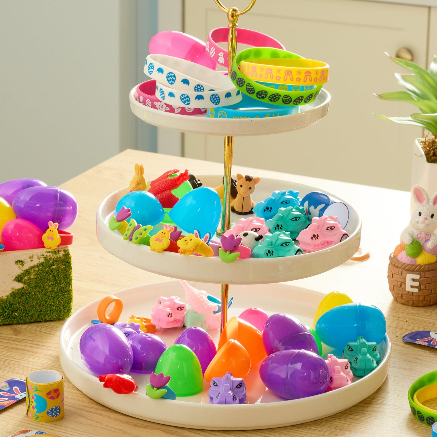 Joyfy 100 Pack Prefilled Easter Egg,Easter Egg with Novelty Toys Inside,Easter Basket Stuffers for Kids Easter Basket Classroom Exchange Toddler Boys Girls