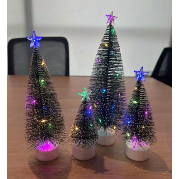 Joyfy 8 pcs Mini Christmas Tree with Lights, for Christmas Decorations Indoor Xmas Holiday Party, Christmas Centerpieces for Tables with Star