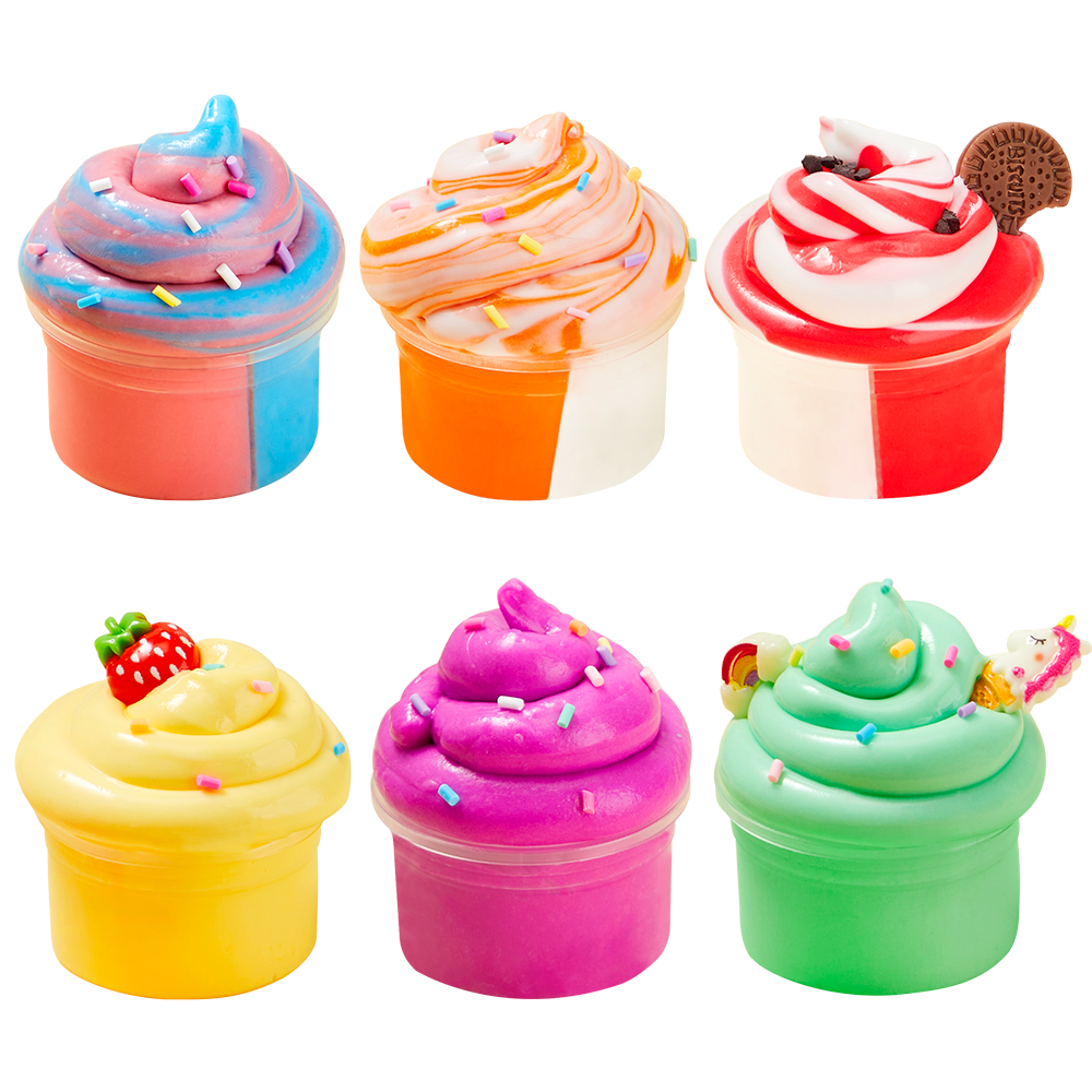 6 Pack Butter Slime Kit Party Favors for Girls & Boys Super Soft Non-Sticky Cloud Slime Pack DIY Stress Relief Toys for Kids, Classroom Prize, Gifts for Birthday Christmas