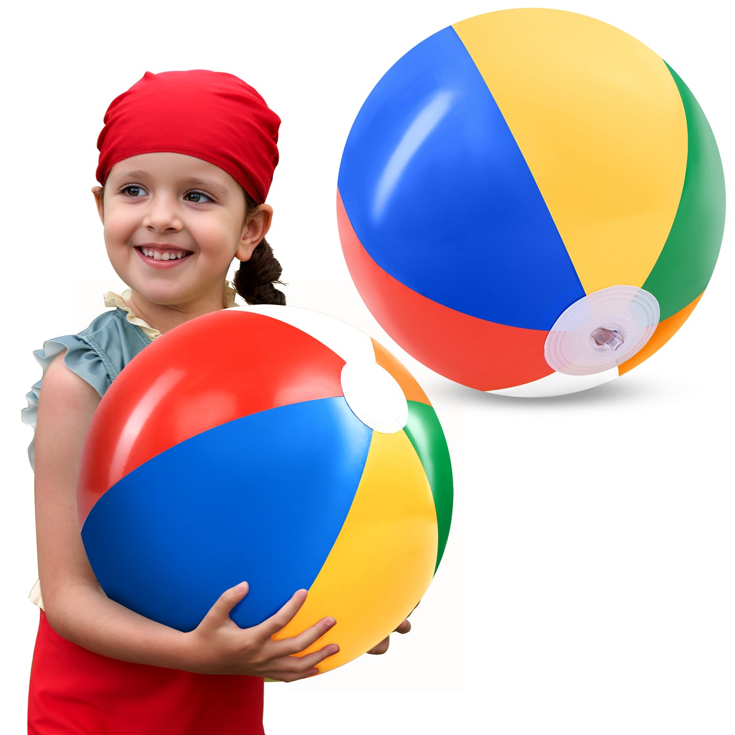 JOYFY 2 Pack 20" Beach Balls,Inflatable Swimming Pool Toys for Summer Water Games Kids Birthday Party Supplies Combo Set Include Inflatable Beach Balls
