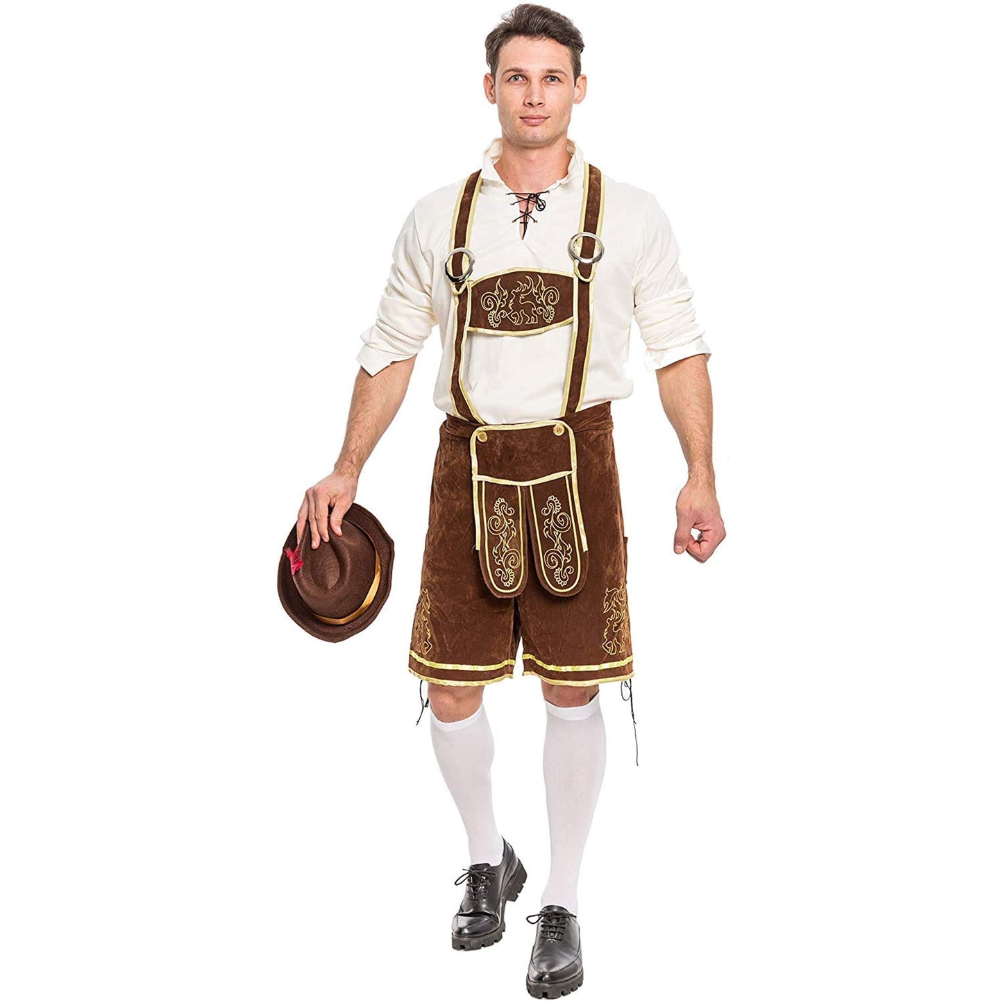 Syncfun Men's German Bavarian Oktoberfest Costume Set for Halloween Dress Up Party and Beer Festival