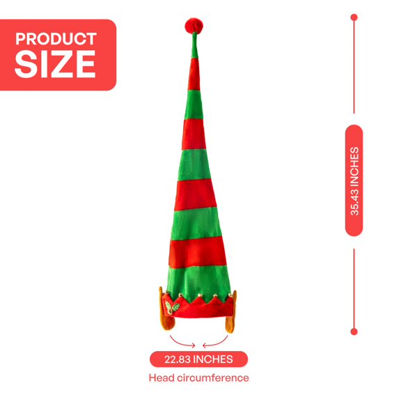 Joyfy Christmas Hats,Elf Felt Hats for Adults Funny Hats for Christmas Holiday Party Costume Favors Gifts Accessoriess