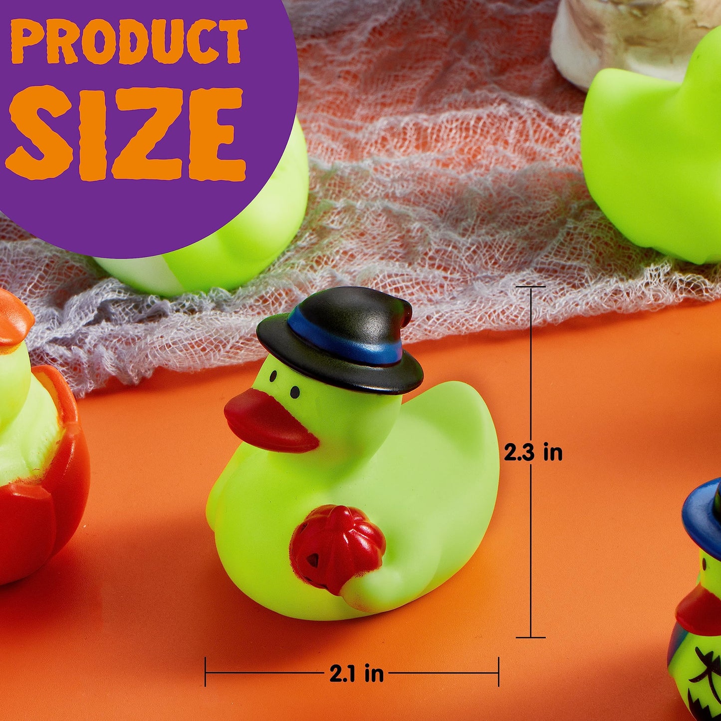 SYNCFUN 12 Pcs Halloween Rubber Ducks,Halloween Toys Glow-in-The-Dark Rubber Ducks in Bulk for Baby Toddlers Kids,Halloween Bath Toy Basket Prizes,Halloween Toys for Trick or Treaters