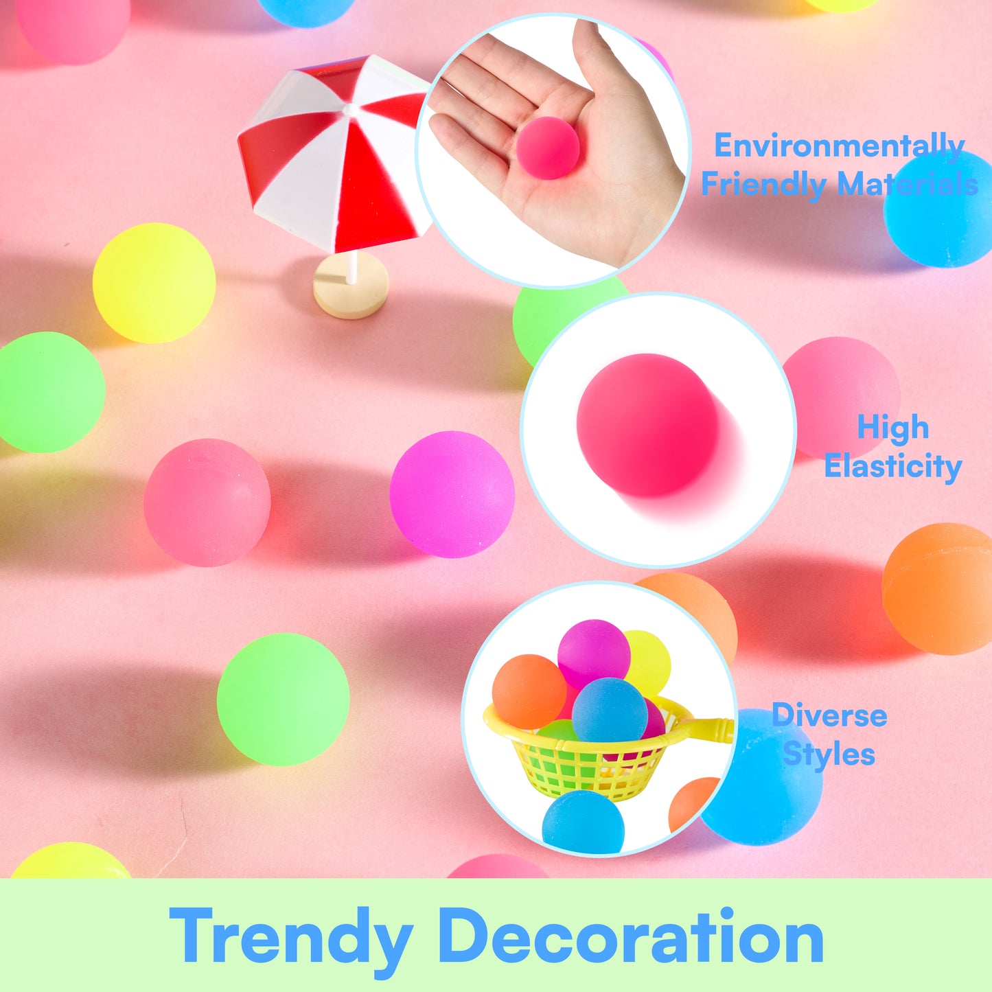 Joyfy 24 Pcs Bouncy Balls Multi Neon Party Favors 6 Colors 32mm Rubber Bouncing Balls Toys for Kids Small Gift for Birthday, Carnival Prize, Goody Bags Stuffers