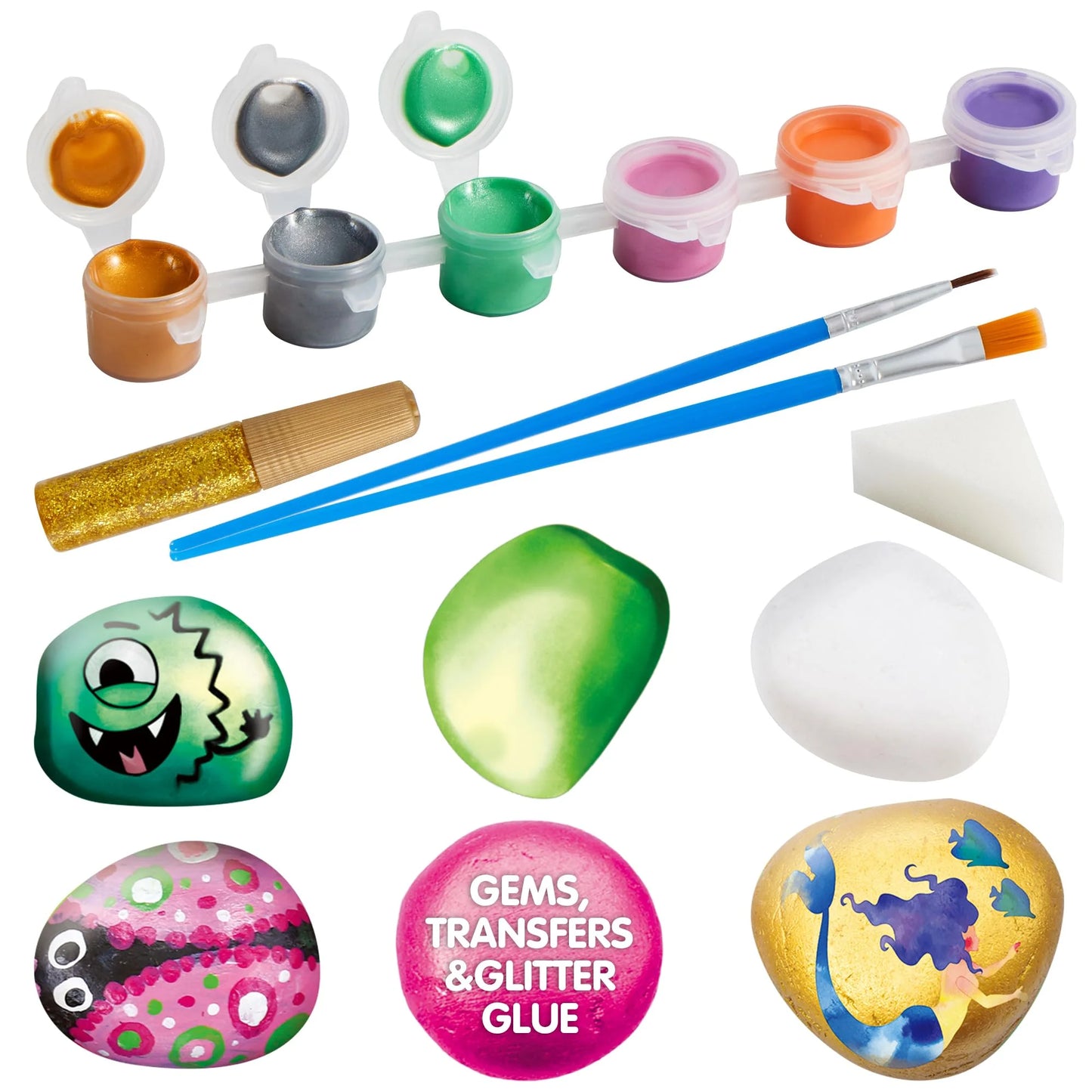 Joyfy 10 Pcs Rock Painting Kit for Kids Ages 6-8-12,Home Creativity Arts And Crafts Kit for Family Indoor Activity