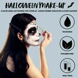 Joyfy 1oz Halloween Makeup Foundation Cream,Halloween Face Body Painting Cake Tub SFX Makeup for Joker Zombie Vampire Skeleton Cosplay for Adult Kids