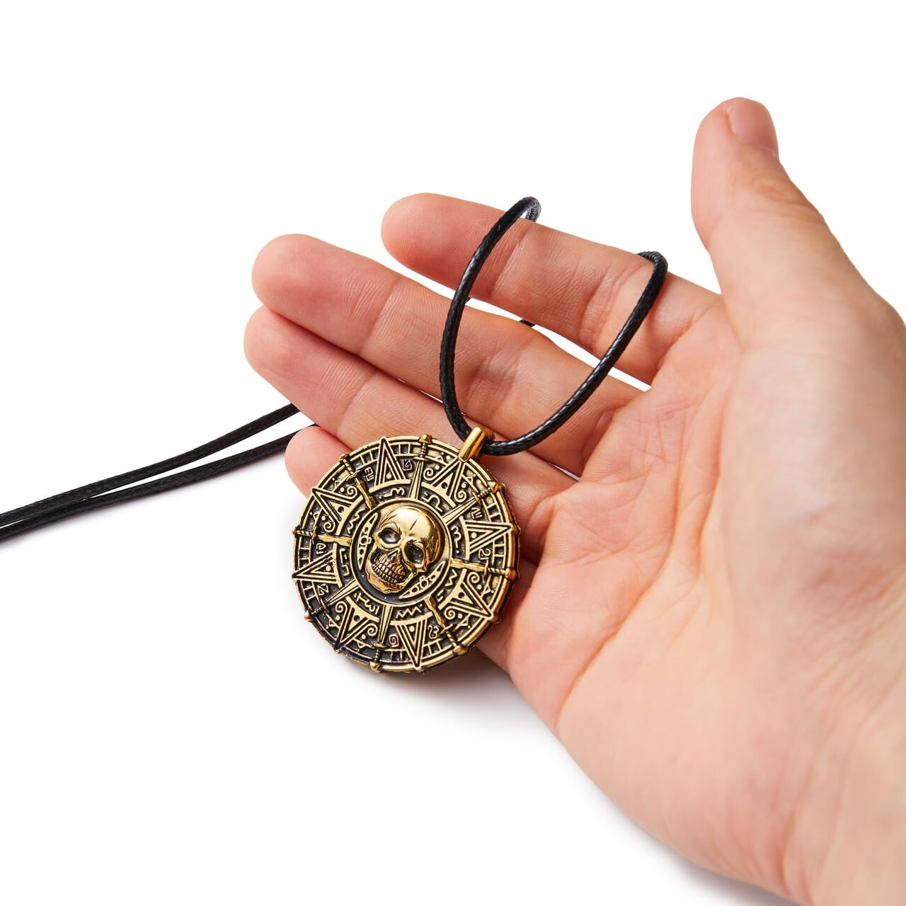 SYNCFUN Halloween Pirate Coin Necklace Accessories for Women Men,Skull Head Necklace for Halloween Costume Jewelry Accessory,Halloween Jewelry