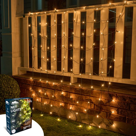 Syncfun 100 Christmas Net Lights for Bushes,4 x 6 FT Warm White Incandescent Christmas Lights Net Lights Outdoor Mesh Lights for Bushes Garden Party Xmas Tree Decoration