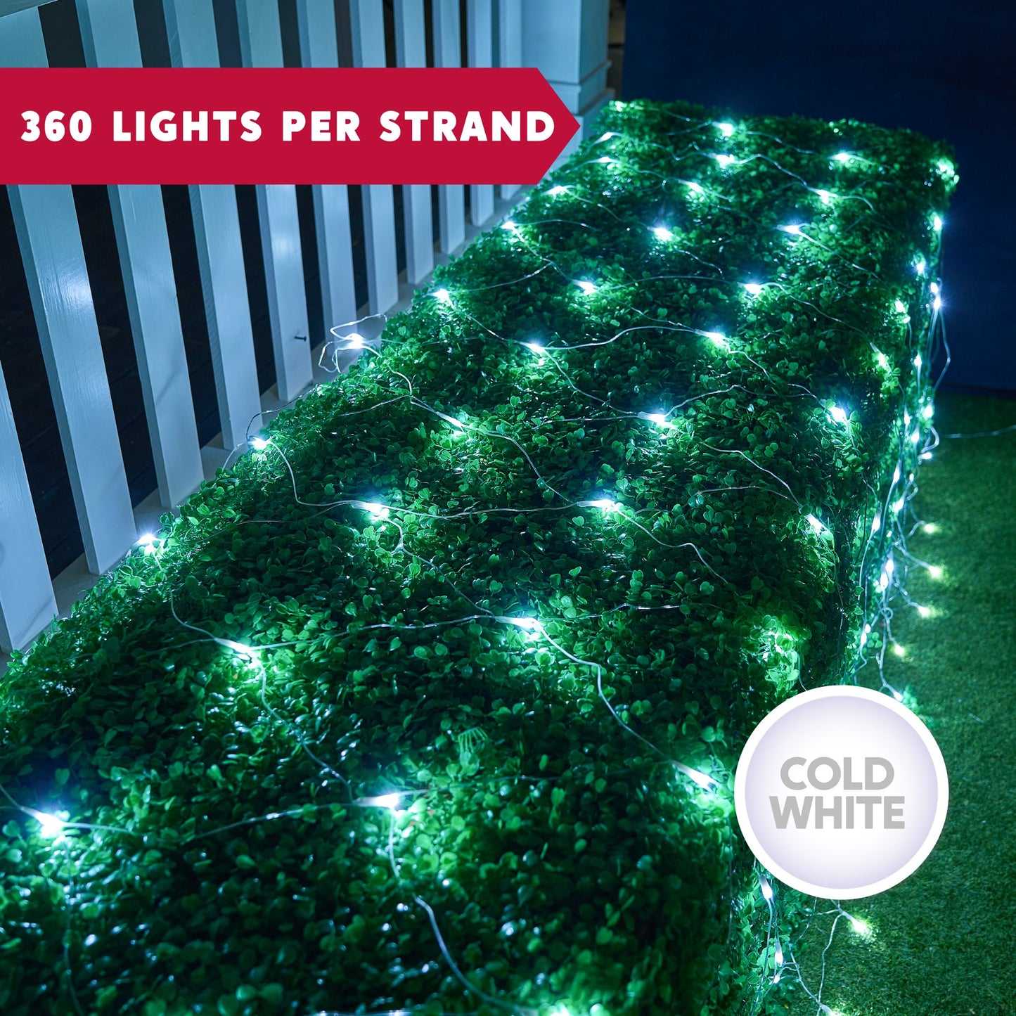 Joyfy 360 Christmas Net Lights for Bushes,6.5 x 15 ft Pure White Incandescent Christmas Lights Net Lights Outdoor Mesh Lights for Bushes Garden Party Xmas Tree Decoration