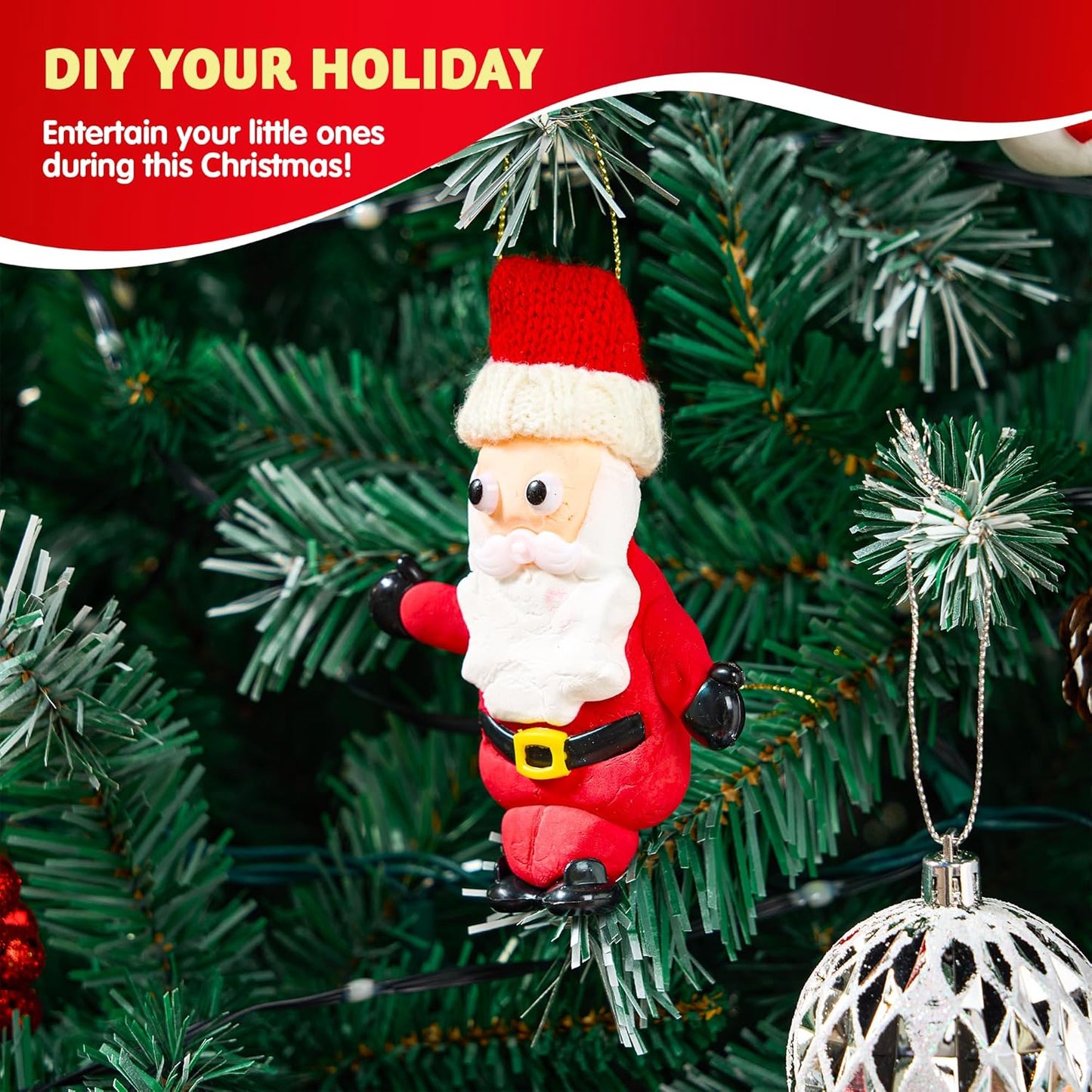SYNCFUN 3 PCS Christmas Craft Kit, Christmas Snowman, Santa Claus and Gingerbread Man Craft Kit for Kids Xmas DIY Gifts, Arts and Craft Activities