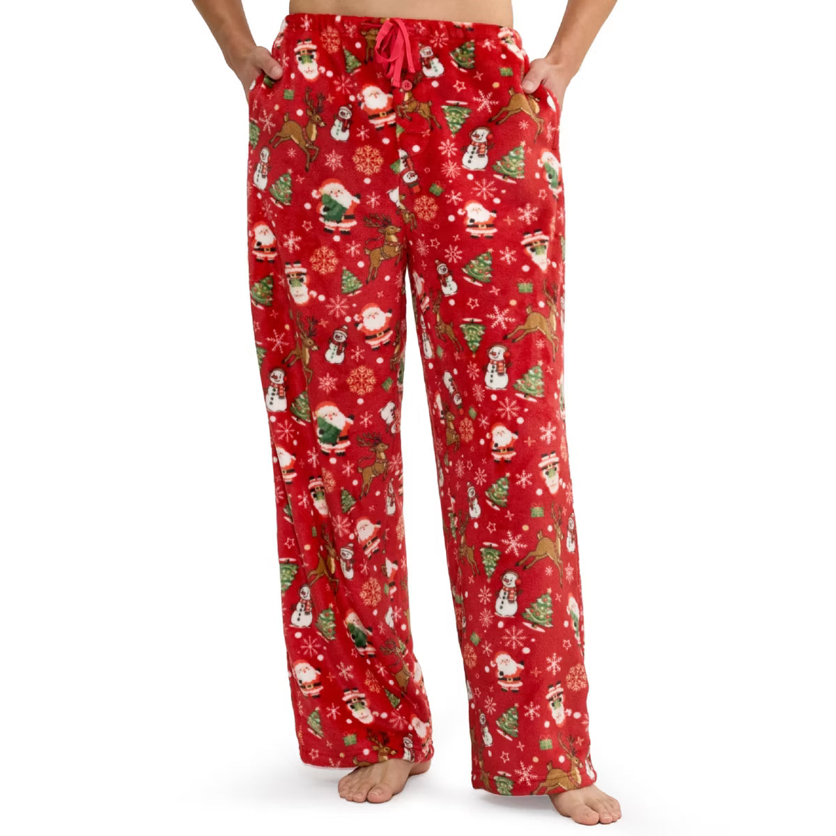 Joyfy Pajama Pants for Men Sleep Bottoms Soft Flannel Fleece Pajama Bottoms with Pockets Drawstring S/M/L/XL/XXL/3XL Sleep Lounge Santa Claus