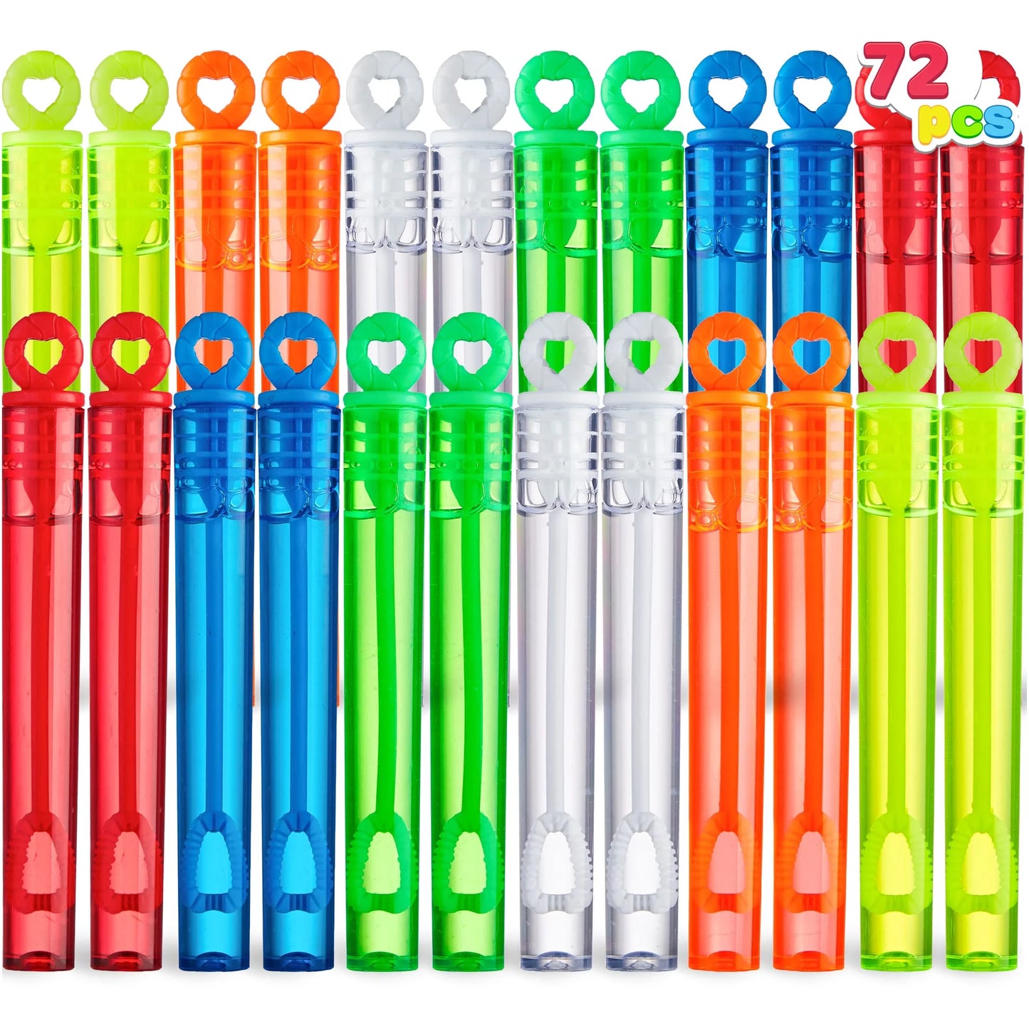 JOYIN 72PCS Mini Bubble Wands Bulk, Summer Toy, Party Favor, Birthdays, Photo Prop Decorations, Gift, Circle & Heart Shapes for Kids