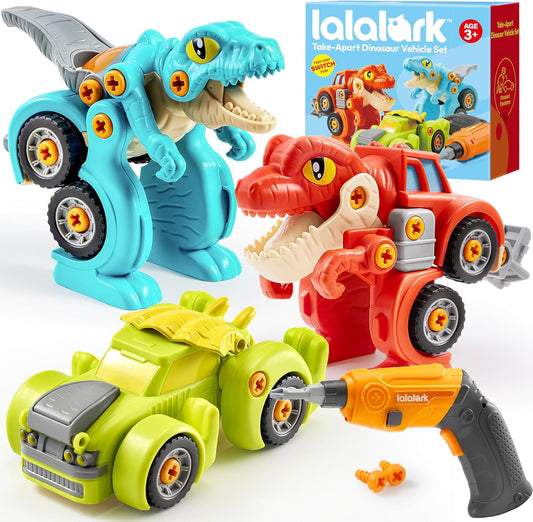 Lalalark Take Apart Dinosaur Toys for Kids, Educational Construction Building Kids Toy with Electric Drill - Best Gifts for Toddlers Age 3-8 Year Old