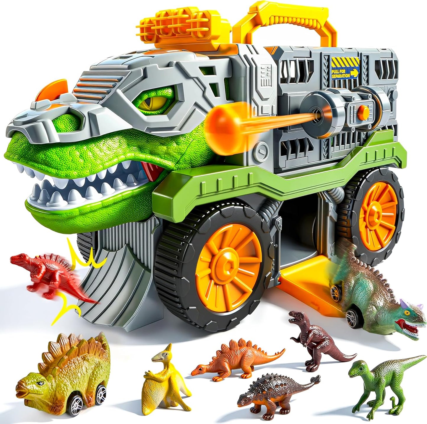 VROOMIX Dinosaur Truck Toys for Kids 3-5,Dinosaur Truck with 6 Dinosaur Figure, Best Christmas and Birthday Gifts Toys for 3 4 5+ Year Old Boy, Transport Carrier Truck for Toddlers 3-5Years