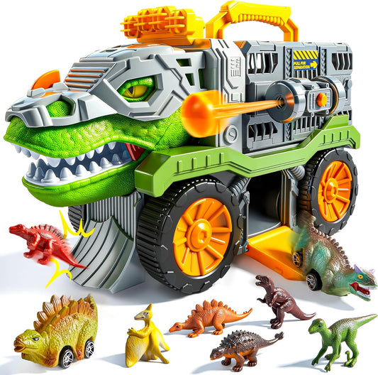 VROOMIX Dinosaur Truck Toys for Kids 3-5,Dinosaur Truck with 6 Dinosaur Figure, Best Christmas and Birthday Gifts Toys for 3 4 5+ Year Old Boy, Transport Carrier Truck for Toddlers 3-5Years