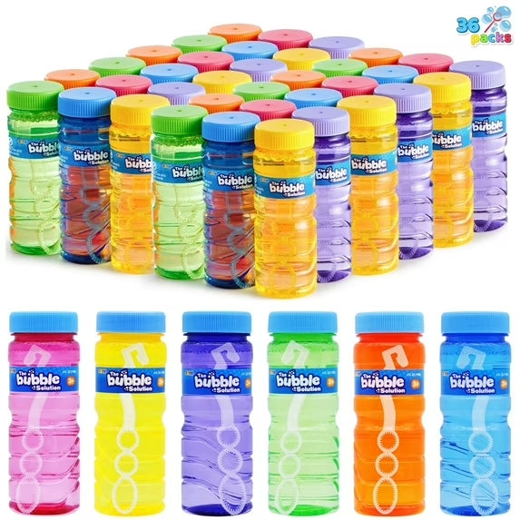 Syncfun 36 Pcs Bubble Bottles 4oz, Bubble Solution Wand Bulk for Party Favors, Easter Summer Toys for Kids