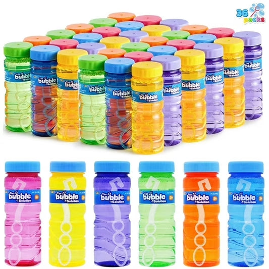 Syncfun 36 Pcs Bubble Bottles 4oz, Bubble Solution Wand Bulk for Party Favors, Easter Summer Toys for Kids