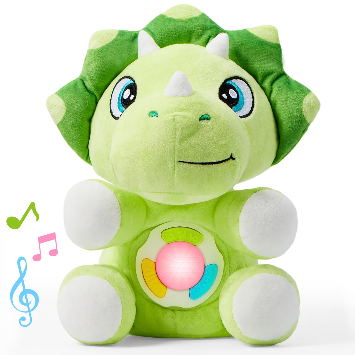 Joyfy Musical Dinosuar Plush Baby Toy, Stuffed Animal with Music & Light, Baby Musical Soft Plush Toys for Infant Babies, Easter Birthday Gifts for Boys and Girls 6+ Months