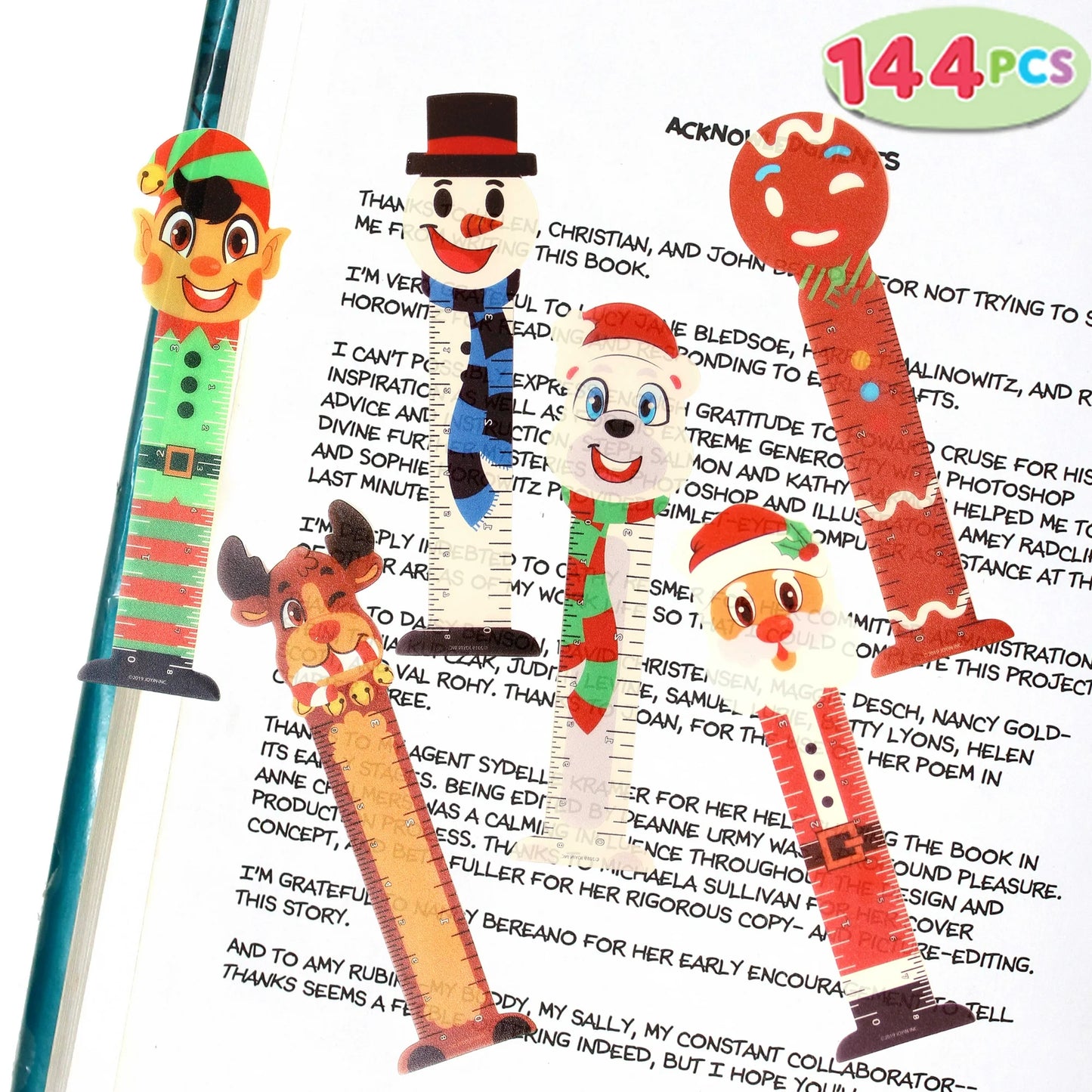 SYNCFUN Christmas Rulers in 6 Designs, 144 Pcs