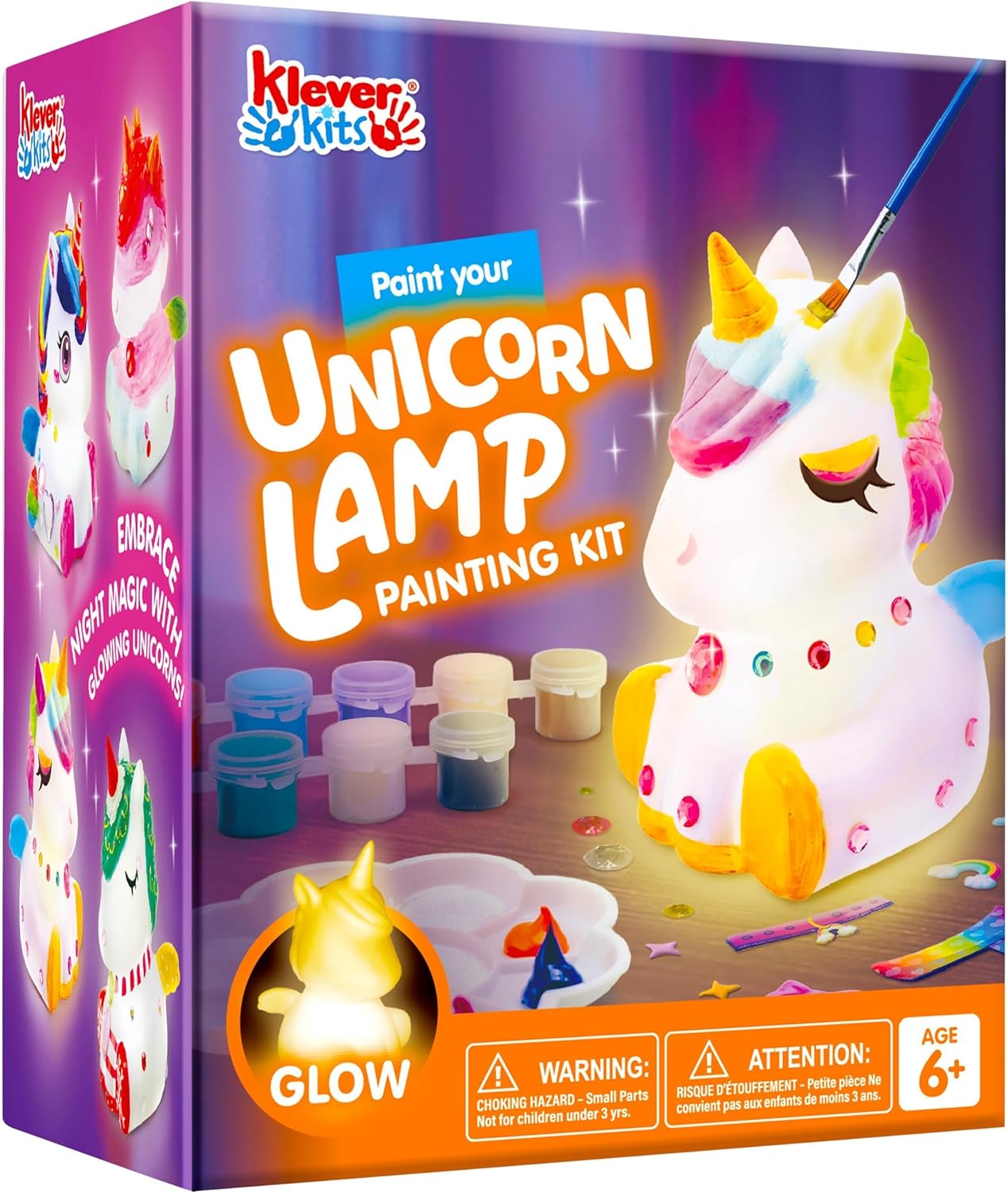 Klever Kits Unicorn Painting Crafts Kit, DIY Unicorn Night Light Gift for Girls Ages 6+ Years