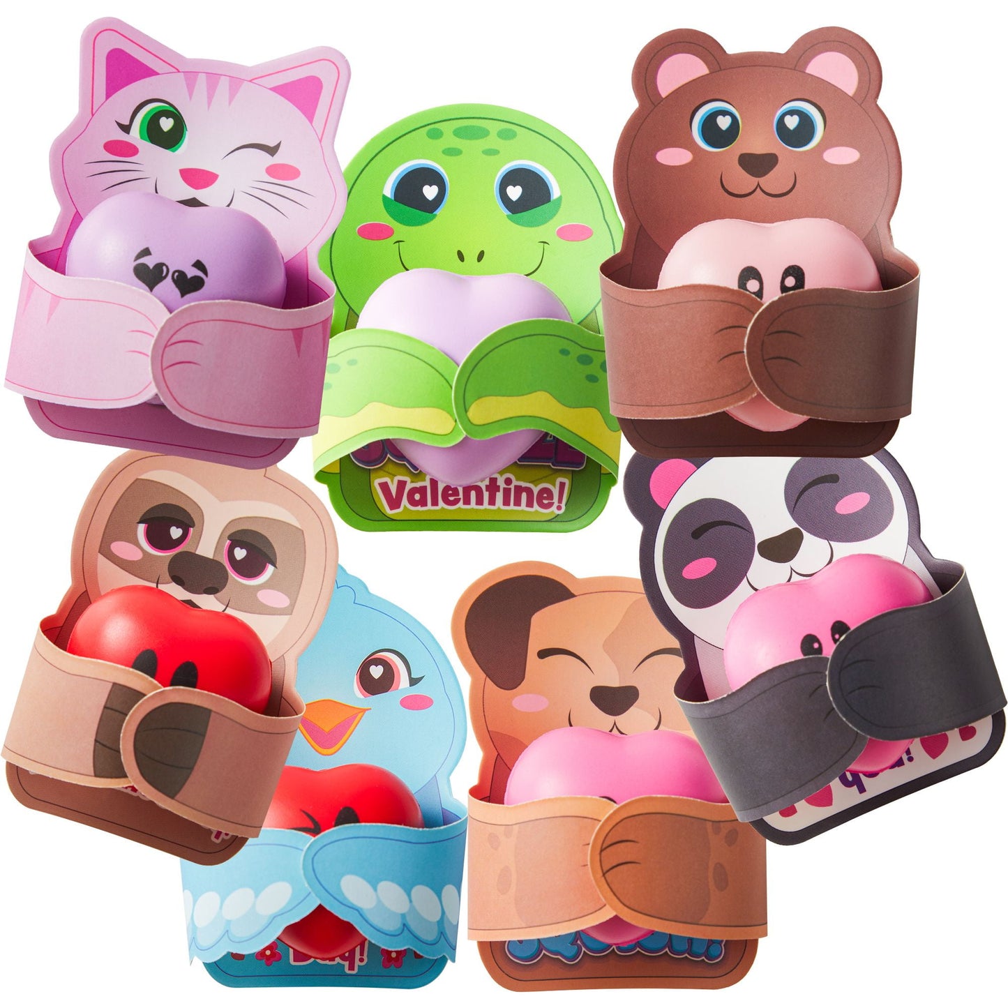 28-Pack Heart Shaped Stress Ball with Valentine's Day Card Heart Shaped Soft Toy Stress