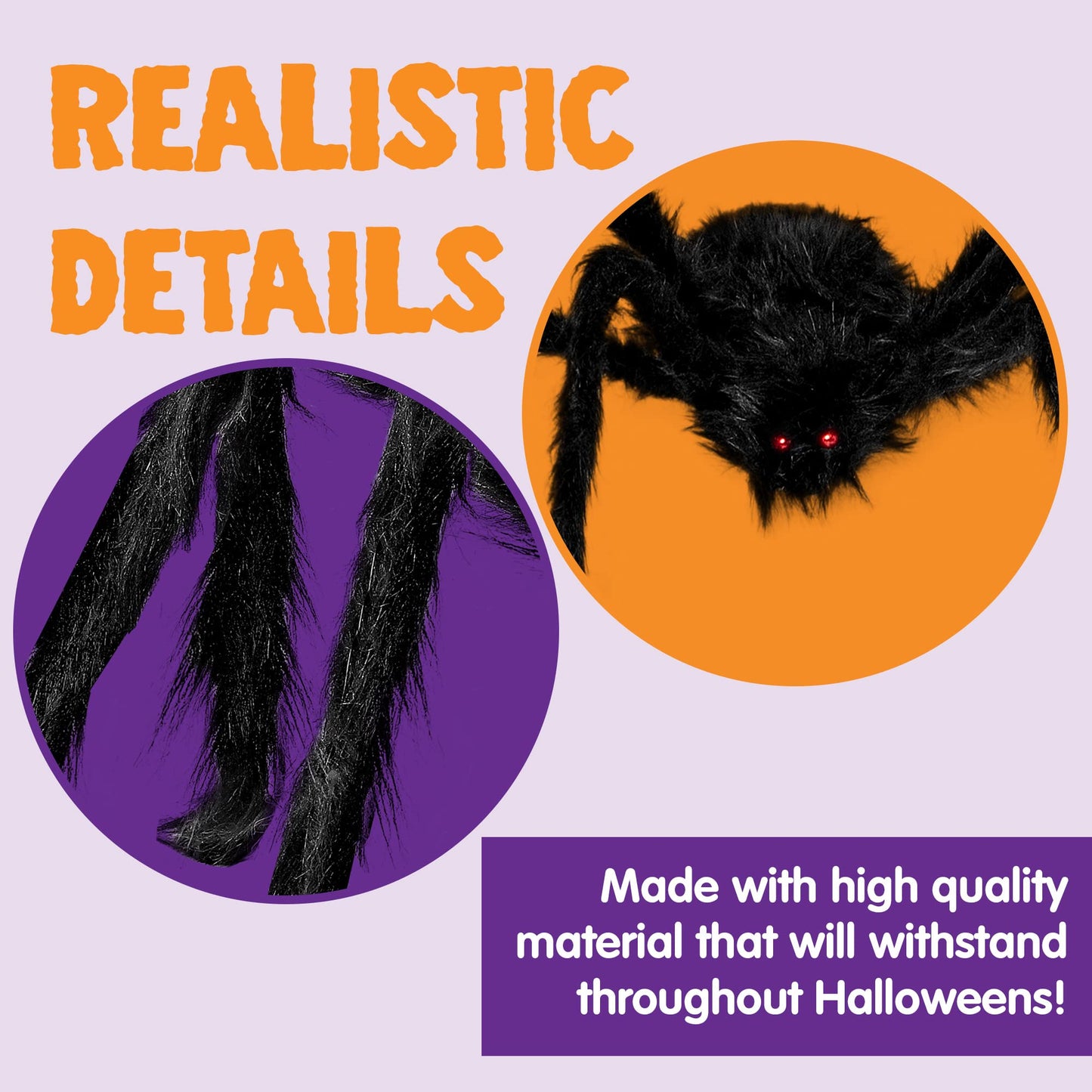 Joyfy 5 ft Giant Spider Halloween Decorations,Scary Spider Halloween Outdoor Party Decorations Props Halloween Yard Decorations,Black