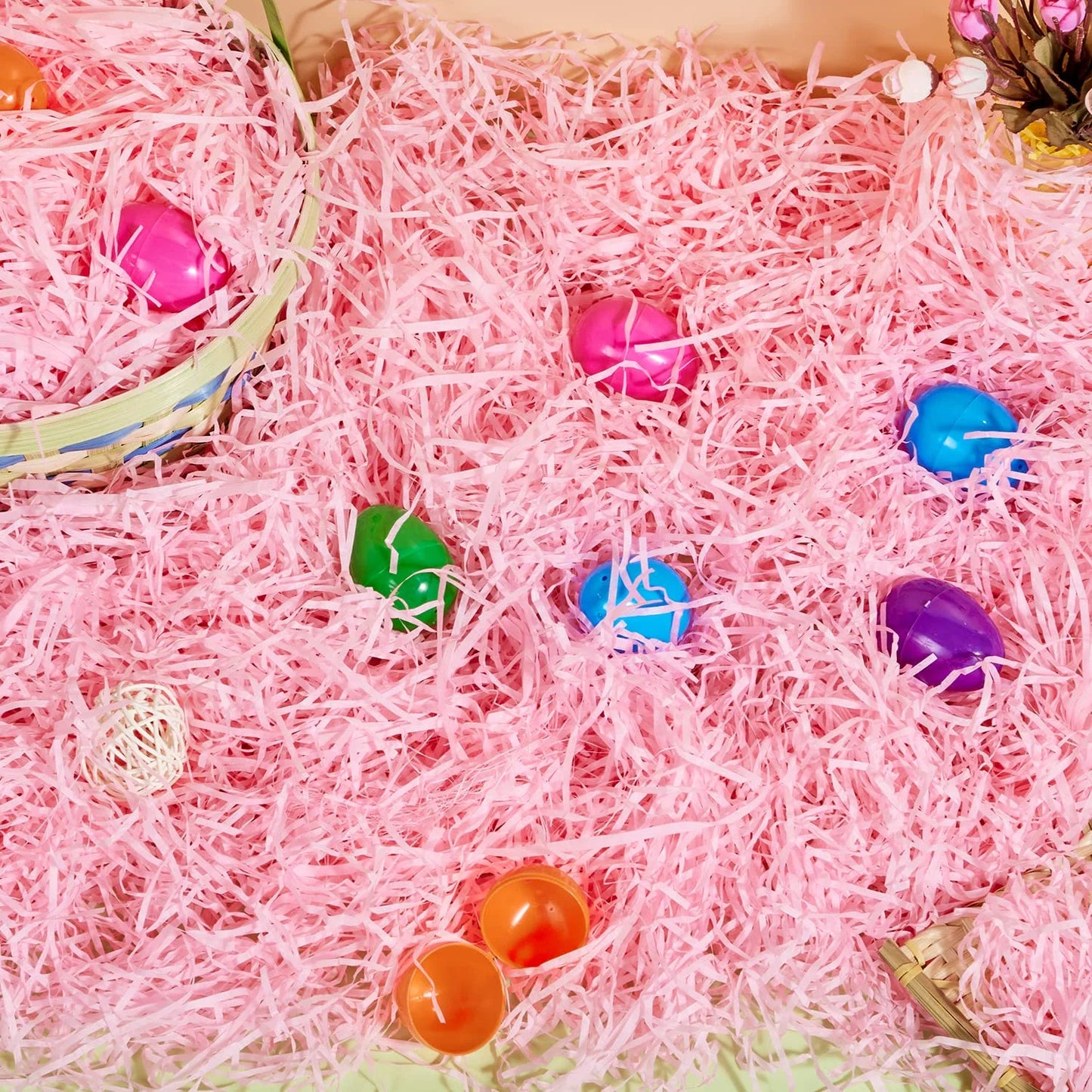 Joyfy 1000g (36oz ) Easter Grass for Baskets,Pink Yellow Sky Blue Green Recyclable Shredded Paper Easter Hunt,Party Decor