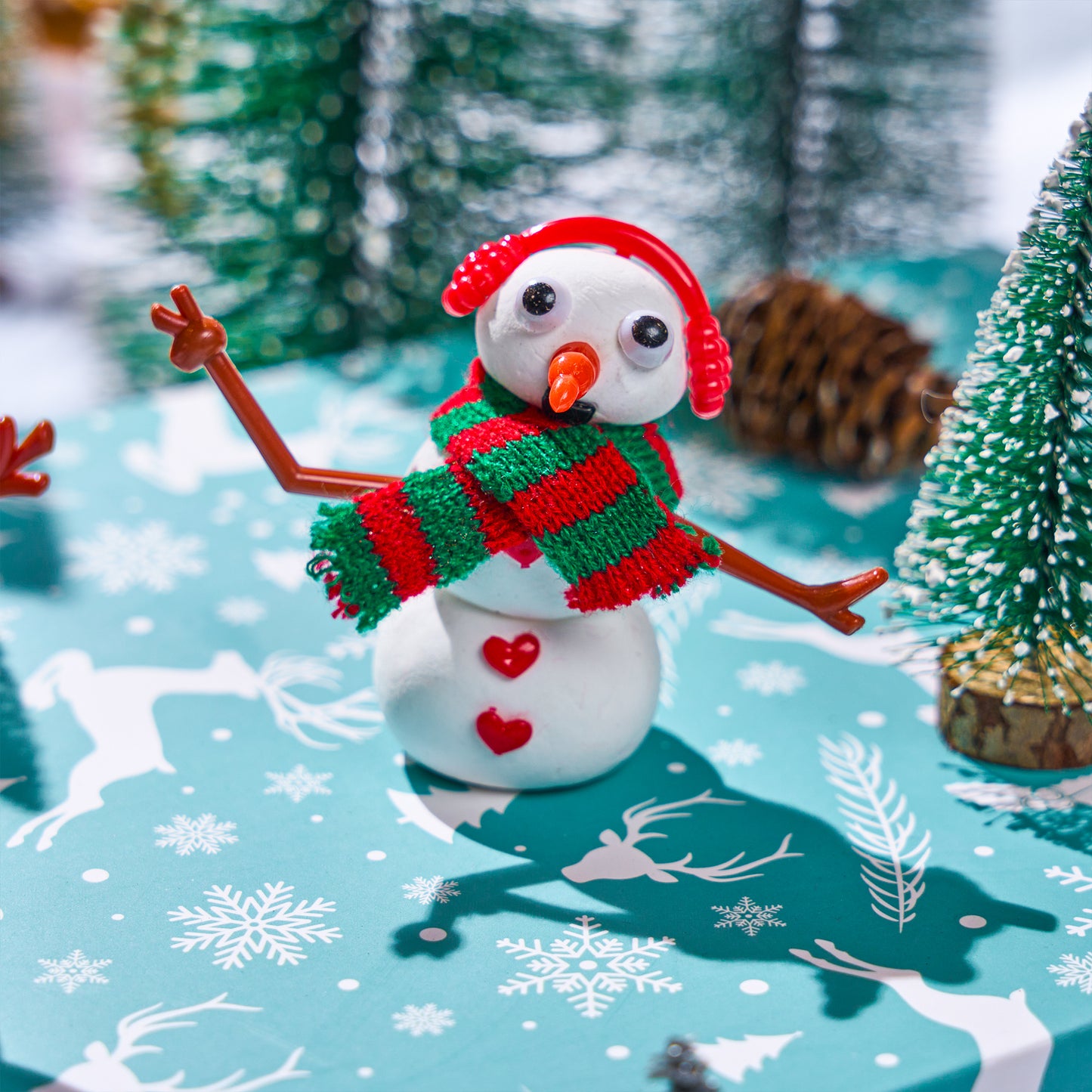 SYNCFUN 3 Pack DIY Snowman Christmas Craft Kit Christmas Build Your Snowman Craft Kit for Xmas Arts and Craft Activities