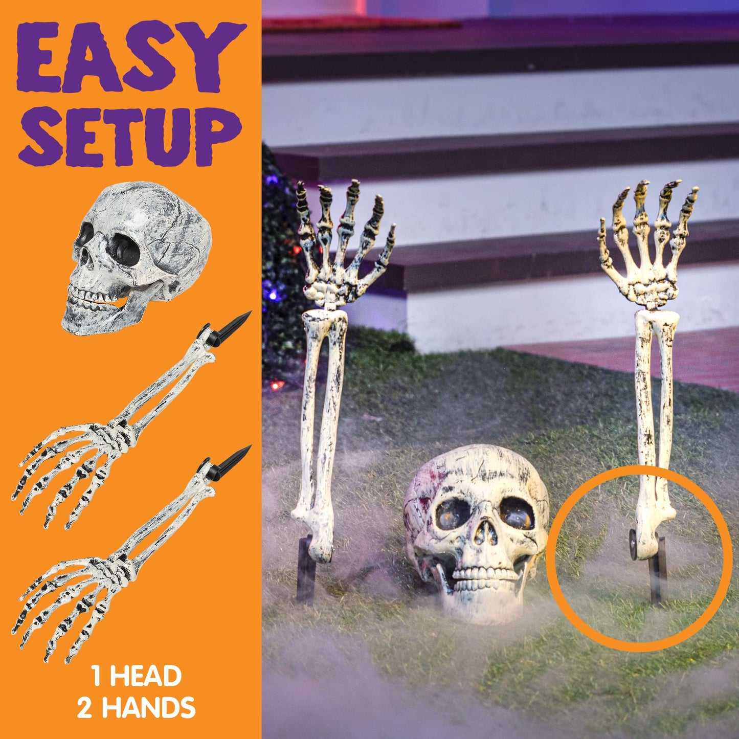 JOYIN Halloween Decorations Skeleton Stakes,Realistic Looking Yard Lawn Garden Stakes,Groundbreakers for Best Halloween Yard Decorations Outdoor Graveyard