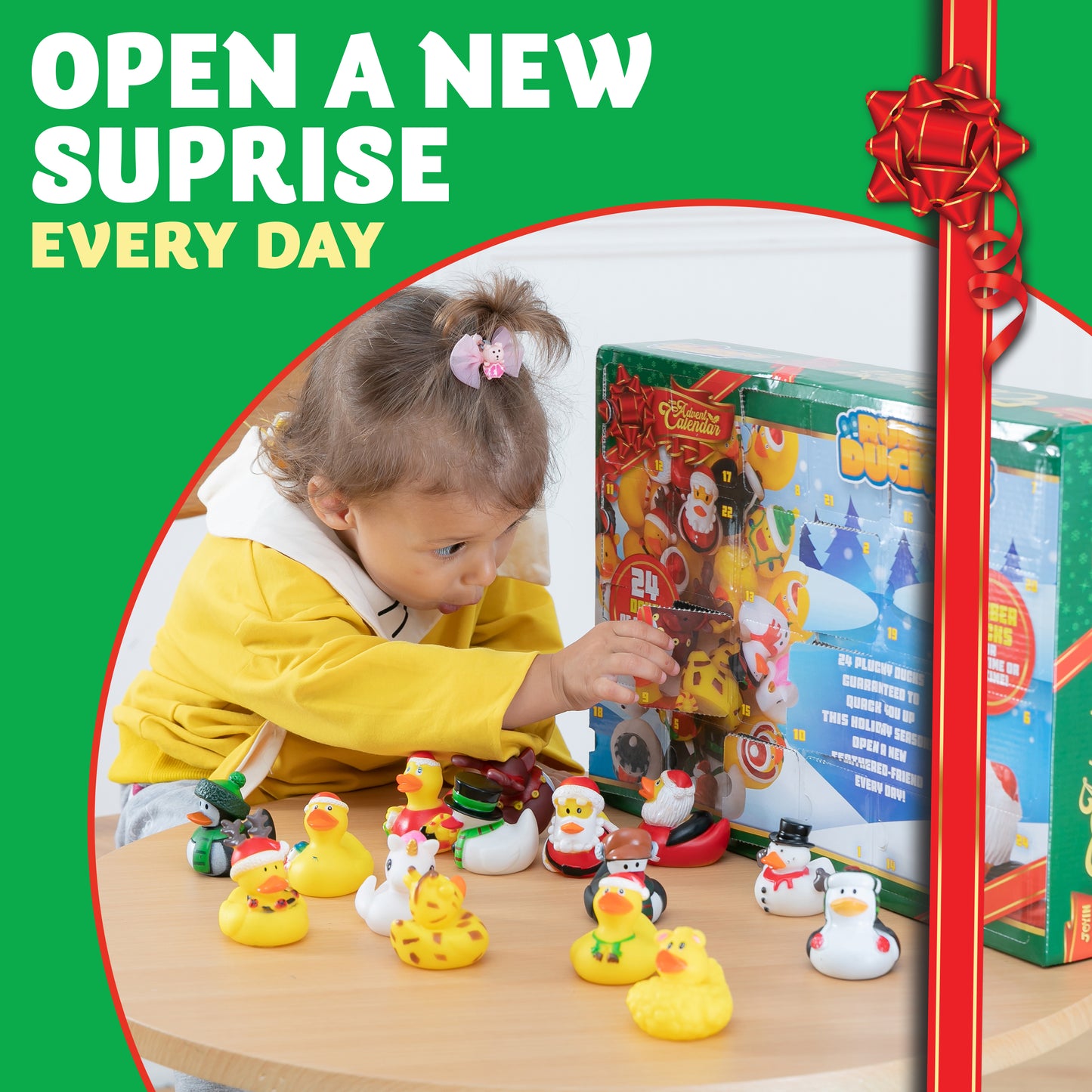 Christmas 24 Days Advent Calendar 2024, 24 Rubber Ducks for Boys Girls Kids and Toddlers, Christmas Party Favor Gifts, Halloween Rubber Ducky Bath Toys, Kids Xmas Fun Ducks, Christmas Countdown