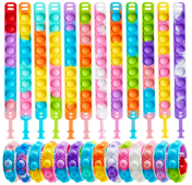 JOYFY 25 Pack Pop Fidget Bracelets Party Favors for Kids 4-8 & 8-12, Stress Relief Fidget Toys Adults with Anxiety, Goodie Bag Stuffers, Bulk ADHD Toys for Game Prizes, Birthday Gifts