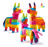 JOYFY 3 Pcs Mini Donkey Pinatas for Kids Birthday Party 5"x 7" Rainbow Color Party Supplies for Cinco De Mayo, Fiesta Taco, Luau Event, Mexican Theme Decoration, Taco Tuesday Event, Carnivals