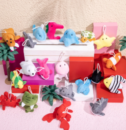 SYNCFUN 24 Pcs Mini Stuffed Animal Small Plush Toy Party Favors Sea Animals Pinata Fillers for Kids, Carnival Prizes, School Gifts, Birthday Party Supplies